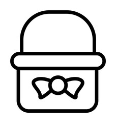 Poster - Basket bow icon. Simple line elements of religious holiday for ui and ux, website or mobile application on white background