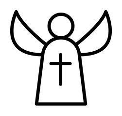 Poster - Angel cross icon. Simple line elements of religious holiday for ui and ux, website or mobile application on white background
