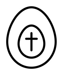 Poster - Egg Easter icon. Simple line elements of religious holiday for ui and ux, website or mobile application on white background