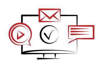Poster - online training and courses 2 colored line icon. Simple colored element illustration. online training and courses outline symbol design from edecutaion set on white background