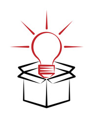 Poster - think outside the box 2 colored line icon. Simple colored element illustration. think outside the box outline symbol design from edecutaion set on white background