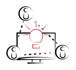 Poster - share ideas 2 colored line icon. Simple colored element illustration. share ideas outline symbol design from edecutaion set on white background