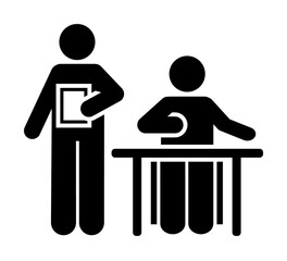 Poster - Teacher, education, exam icon. Element of education pictogram icon. Premium quality graphic design icon. Signs and symbols collection icon for websites, web design on white background