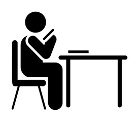 Poster - student, phone, man icon. element of education pictogram icon. premium quality graphic design icon. 
