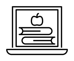 Poster - Book, globe, video icon. Simple line, outline of online educationa icons for ui and ux, website or mobile application on white background