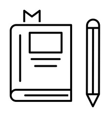 Poster - Light bulb, pencil, chat, video icon. Simple line, outline of online educationa icons for ui and ux, website or mobile application on white background