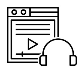 Poster - Notebook, test icon. Simple line, outline of online educationa icons for ui and ux, website or mobile application on white background