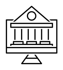 Poster - Notebook, teacher, tanning icon. Simple line, outline of online educationa icons for ui and ux, website or mobile application on white background