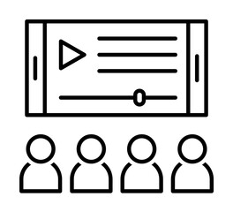 Poster - Books, hand, touch icon. Simple line, outline of online educationa icons for ui and ux, website or mobile application on white background