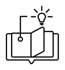 Poster - Book creative idea education icon. Simple line, outline of e-learning system icons for ui and ux, website or mobile application on white background