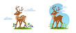 Animal illustration cute little deer. Can be used for children's posters, cards, baby t-shirt and bags print