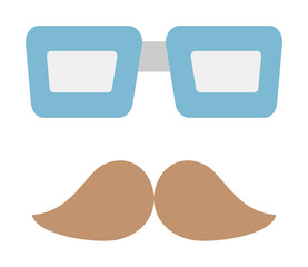 Sticker - Glasses, mustache icon. Simple color elements of cultural activities icons for ui and ux, website or mobile application on white background