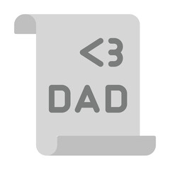 Poster - Letter, I love DAD icon. Simple color elements of cultural activities icons for ui and ux, website or mobile application on white background