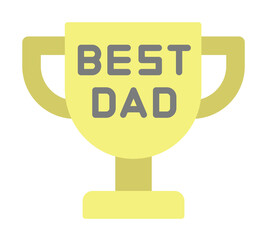 Poster - Trophy, Best Dad icon. Simple color elements of cultural activities icons for ui and ux, website or mobile application on white background