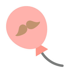Fototapete - Balloon, mustache icon. Simple color elements of cultural activities icons for ui and ux, website or mobile application on white background