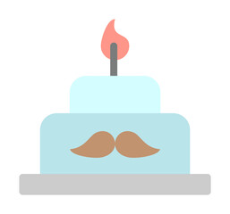 Fototapete - Cake icon. Simple color elements of cultural activities icons for ui and ux, website or mobile application on white background