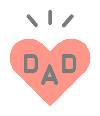 Poster - Heart, love, DAD icon. Simple color elements of cultural activities icons for ui and ux, website or mobile application on white background
