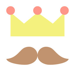 Poster - Crown, mustache icon. Simple color elements of cultural activities icons for ui and ux, website or mobile application on white background
