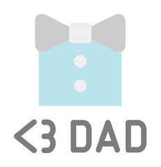 Poster - Love DAD, shirt icon. Simple color elements of cultural activities icons for ui and ux, website or mobile application on white background