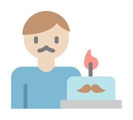 Sticker - Dad, cake icon. Simple color elements of cultural activities icons for ui and ux, website or mobile application on white background