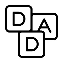 Fototapete - ABC Block, DAD icon. Simple line, outline elements of cultural activities icons for ui and ux, website or mobile application on white background