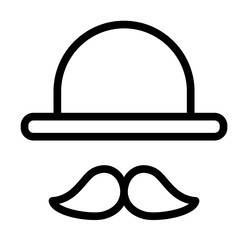 Fototapete - Mustache, hat icon. Simple line, outline elements of cultural activities icons for ui and ux, website or mobile application on white background