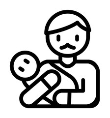 Sticker - Dad, baby icon. Simple line, outline elements of cultural activities icons for ui and ux, website or mobile application on white background