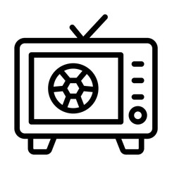 Fototapete - TV, football icon. Simple line, outline elements of cultural activities icons for ui and ux, website or mobile application on white background