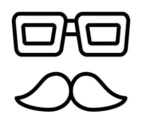 Fototapete - Glasses, mustache icon. Simple line, outline elements of cultural activities icons for ui and ux, website or mobile application on white background