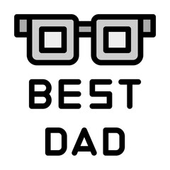Poster - Best Dad, glasses icon. Simple color with outline elements of cultural activities icons for ui and ux, website or mobile application on white background