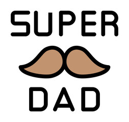 Fototapete - Super Dad, Mustache icon. Simple color with outline elements of cultural activities icons for ui and ux, website or mobile application on white background