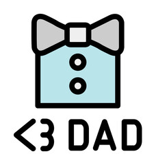 Poster - Love DAD, shirt icon. Simple color with outline elements of cultural activities icons for ui and ux, website or mobile application on white background