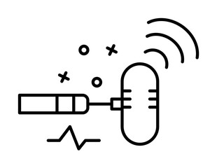 Poster - Microphone, radio, sound icon. Element of film Industry icon on white background