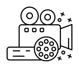 Poster - camera, cinema, movie, film icon. element of film industry icon on white background
