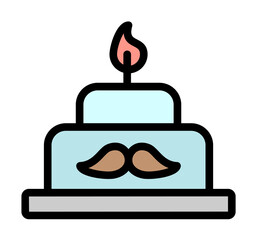 Fototapete - Cake icon. Simple color with outline elements of cultural activities icons for ui and ux, website or mobile application on white background