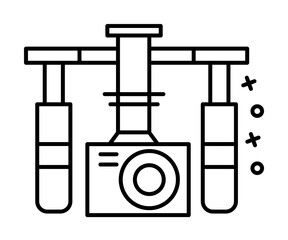 Poster - camera, filming, gimbal icon. element of film industry icon on white background