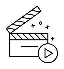 Poster - board, cinema, film icon. element of film industry icon on white background