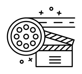 Poster - film clapperboard icon. element of film industry icon on white background