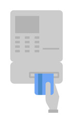 Poster - Atm, hand, Banking, cash, dollar, finance, money two color blue and gray icon on white background