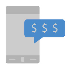 Poster - Internet, bank, finance, technology, dollar, mobile two color blue and gray icon on white background