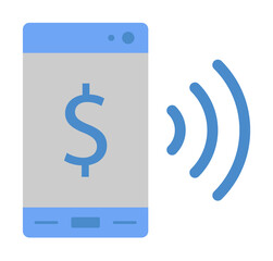 Poster - Mobile, money, payment, wire, transfer two color blue and gray icon on white background