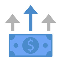 Poster - Money, dollar, earnings, income two color blue and gray icon on white background