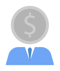 Poster - Money, businessman, dollar, investor two color blue and gray icon on white background