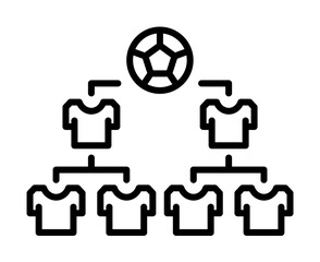 Poster - Tournament, football icon. Simple line, outline elements of soccer for ui and ux, website or mobile application on white background