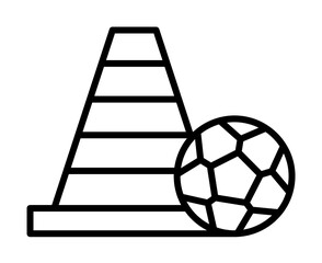 Poster - Training, football icon. Simple line, outline elements of soccer for ui and ux, website or mobile application on white background