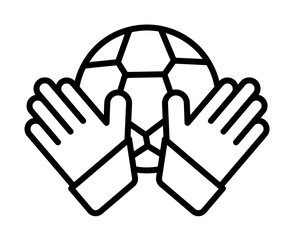Poster - Goalkeeper, football icon. Simple line, outline elements of soccer for ui and ux, website or mobile application on white background