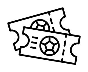 Sticker - Ticket, football icon. Simple line, outline elements of soccer for ui and ux, website or mobile application on white background