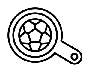 Poster - Search, football icon. Simple line, outline elements of soccer for ui and ux, website or mobile application on white background