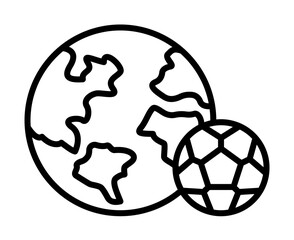 Poster - Championship, football icon. Simple line, outline elements of soccer for ui and ux, website or mobile application on white background