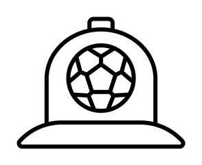 Poster - Cap, football icon. Simple line, outline elements of soccer for ui and ux, website or mobile application on white background